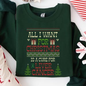 Liver Cancer Awareness Ugly Christmas Sweater, Liver Cancer Support Family Shirts, Cancer Survivor T Shirt, Gift for Liver Cancer Fighter