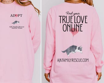 AjK Adopt Don’t Shop Dog Rescue Shirt, Comfort Colors Long Sleeve Valentine Tee, Dog Mom Rescue Volunteer Gift, Animal Shelter Foster Shirt