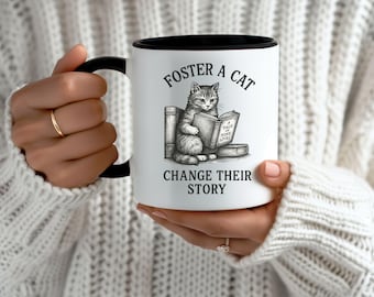 Foster Cat Lover Mug, Cat Rescue Gift for Women, Funny Cat Foster Parent Cup, Animal Shelter Staff Mug, Cute Cat Adoption Coffee Mug
