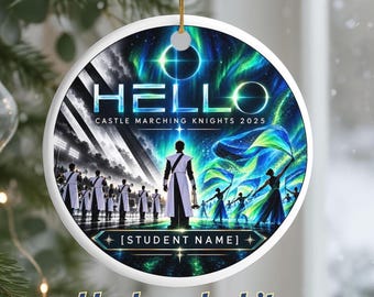 Personalized Castle Marching Band Ornament, 2025 HELLO Band Show Ornament, Band Student Keepsake, School Band Gift