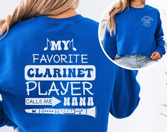 Personalized Clarinet Sweatshirt, Band Mom Dad Nana Gift, Music Parent Crewneck, Gildan Custom School Spirit Shirt, Marching Band Outfit