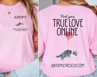 Adopt Don’t Shop Dog Rescue Shirt, Comfort Colors Short Sleeve Valentine Tee, Dog Mom Rescue Volunteer Gift, Animal Shelter Foster Shirt