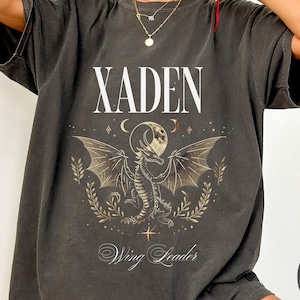 Xaden Riorson Wing Leader T-Shirt Comfort Colors®, Xaden Fourth Wing Shirt, Fourth Wing Iron Flame Onyx Storm, Fantasy Bookish Merch