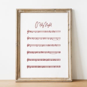 O Holy Night Christmas Song Music Poster,Christmas Song Poster,Christmas Wall Art,Printable Christmas, Christian,Christmas Sign Vintage Art