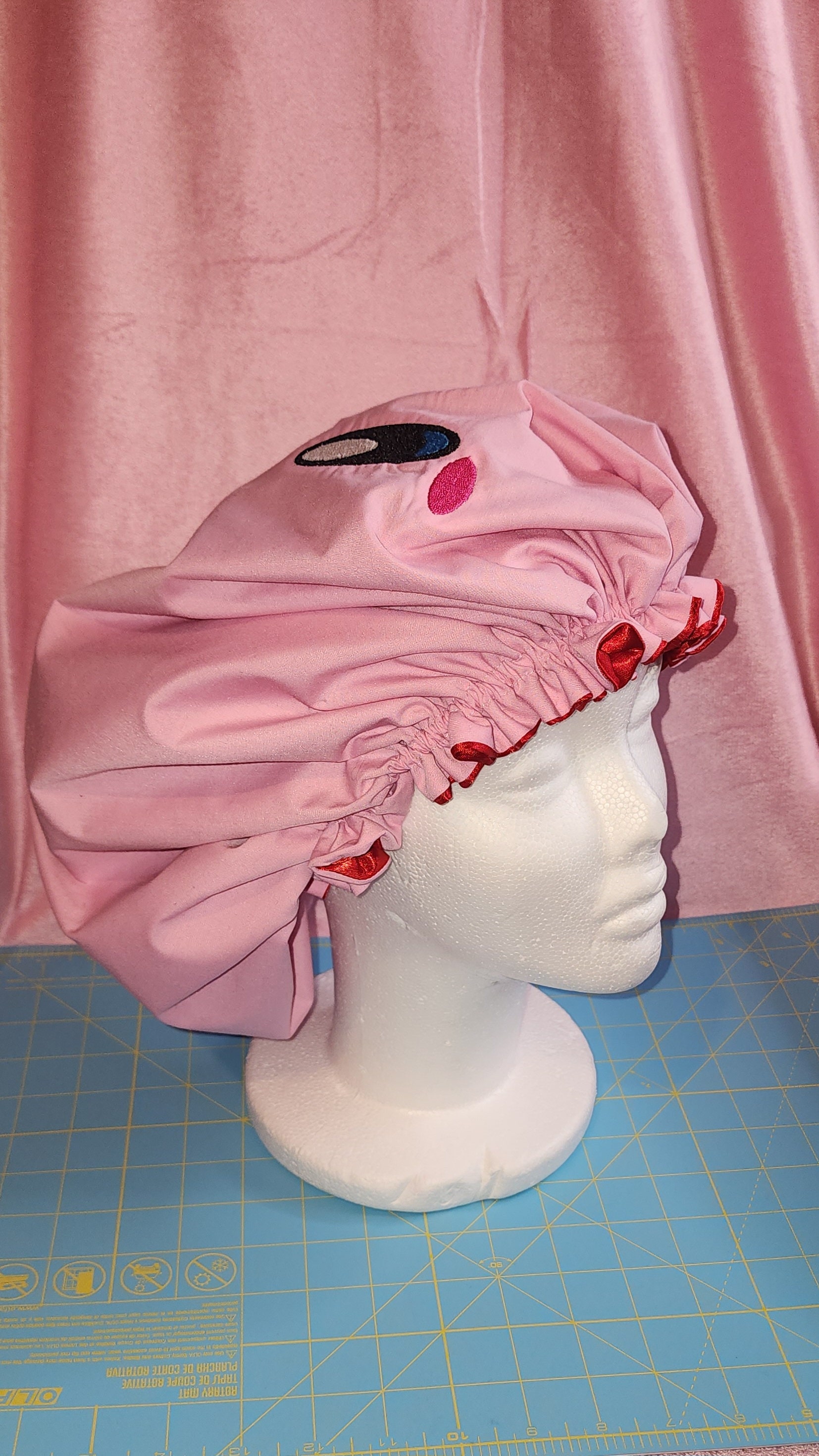 Mouf-ful Embroidered Satin Lined Bonnet - Main Image