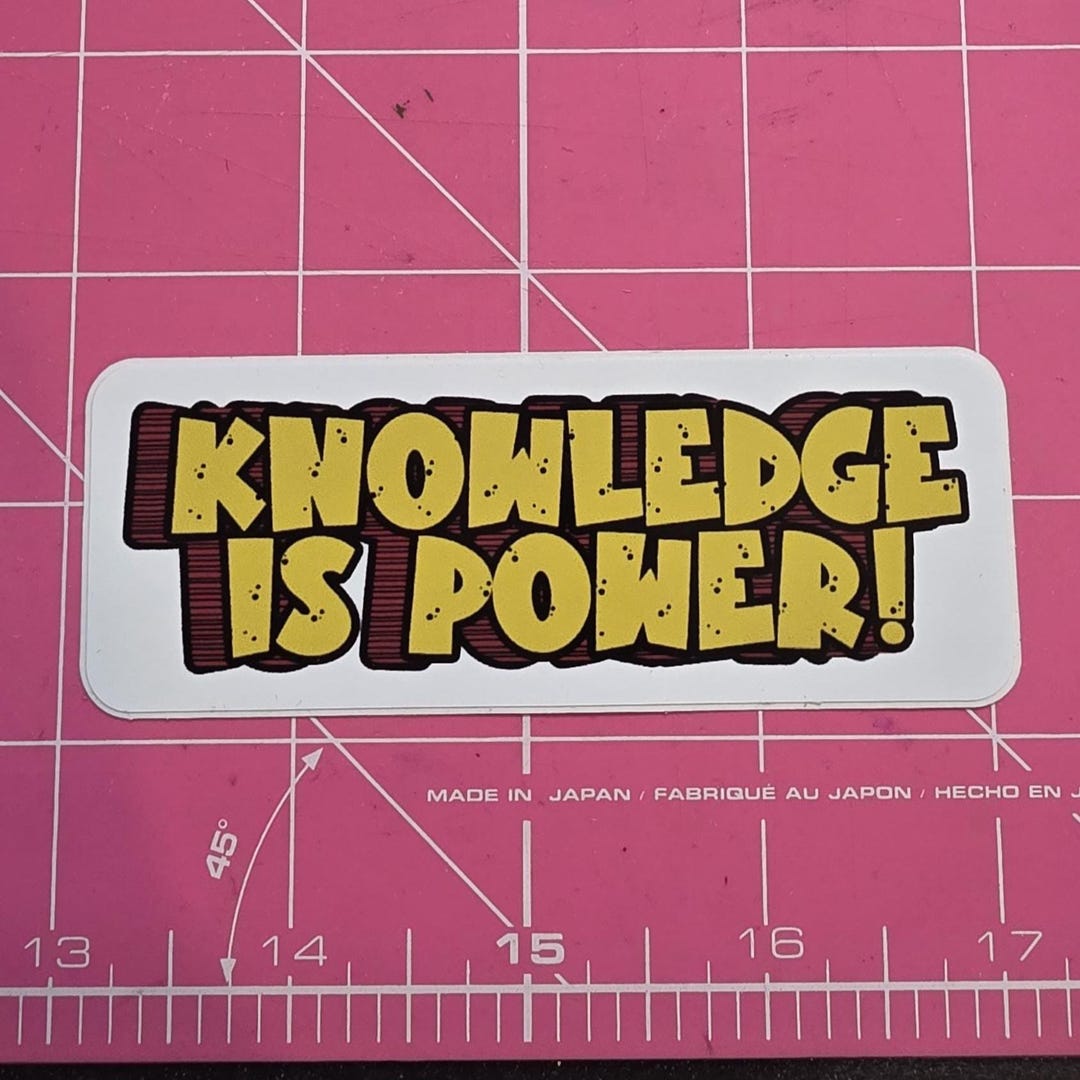 Nostalgic Knowledge Sticker: Yellow Rock Lettering - Etsy