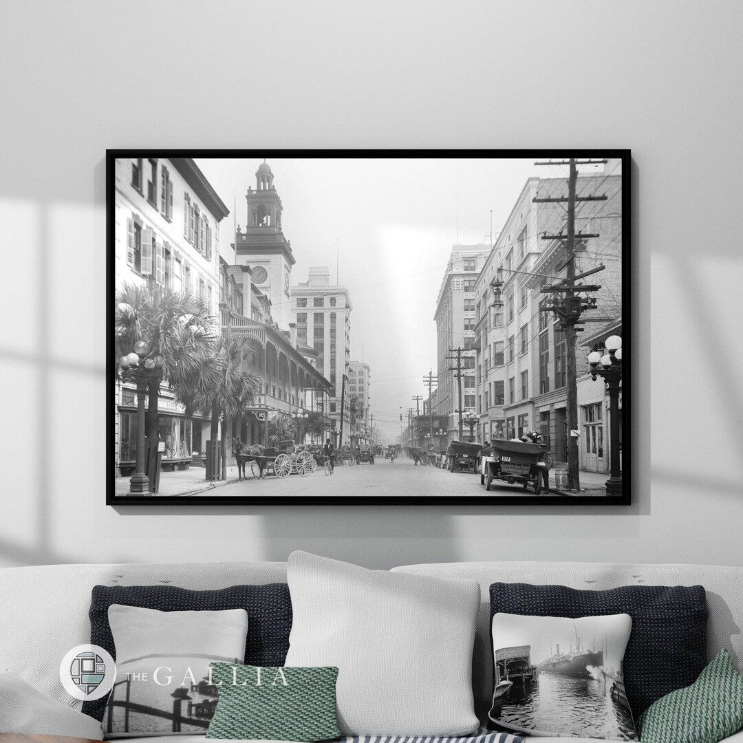 Historic Downtown Jacksonville Photo Framed Canvas D Wall Etsy