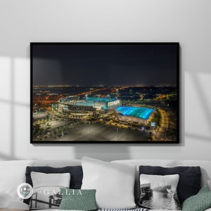Jacksonville Jaguars Stadium Framed Canvas (C) Aerial Night Photo Wall Art Office Commercial Decor Waiting Room Decor Housewarming Gift Art