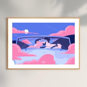 Affiche art nu et architecture – Illustration poétique clair-obscur, scène contemplative moderne