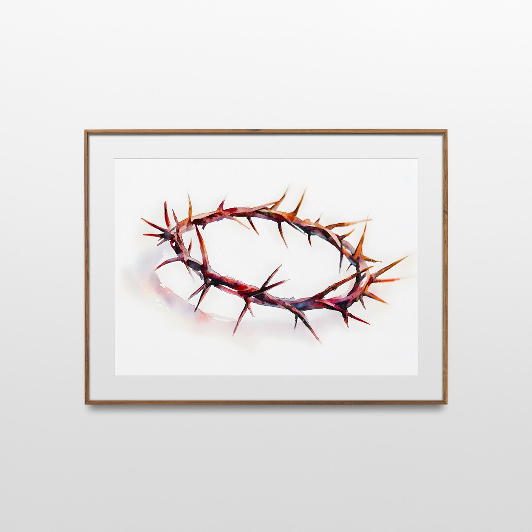 Watercolor Crown of Thorns - Christian Art - Easter Wall Art ...