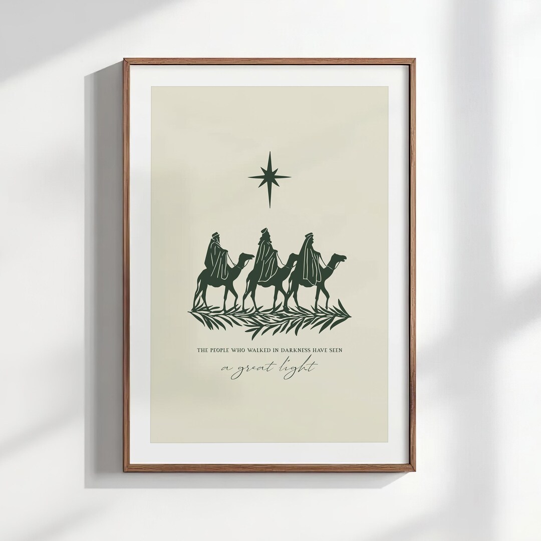 Three Wise Men Print, Modern Christian Wall Art, Christmas Nativity ...