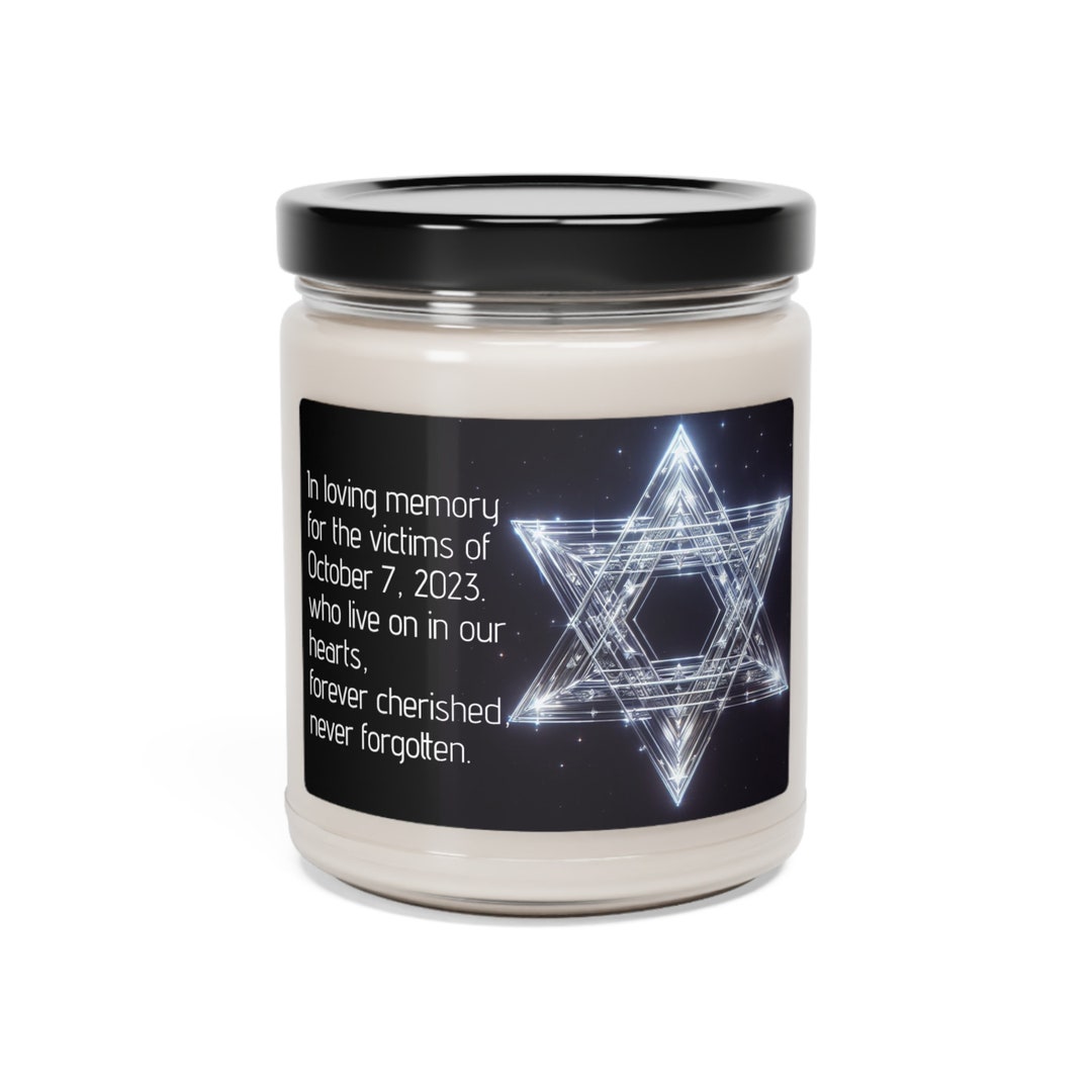 Israel,memorial Candle,israel Candle,israel Gift,star of David,stand