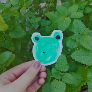 Froggy friend vinyl handmade, hand drawn sticker