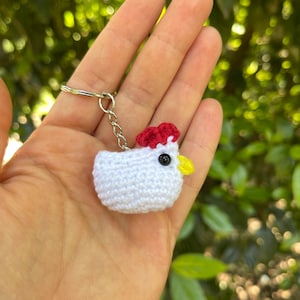Porte-clés au crochet Petit poulet - Charm fait main