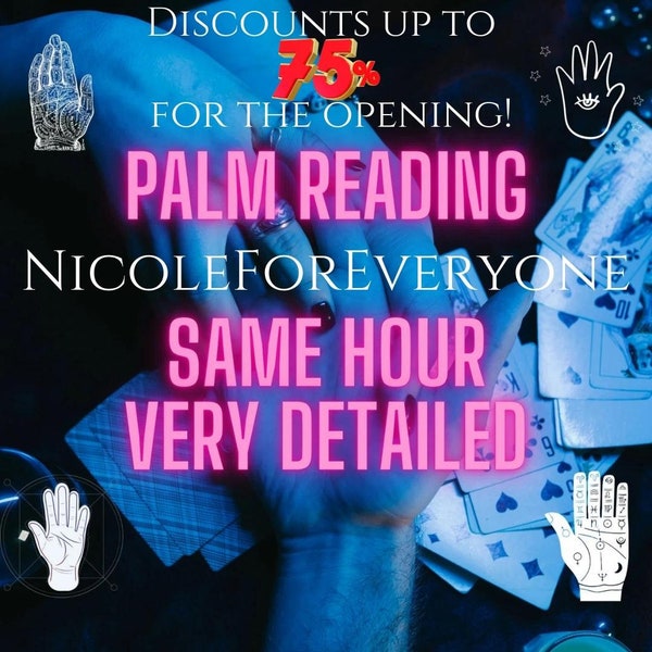 SAME HOUR -Palm Reading-Fortune Telling-Detailed Palmistry Reading-Psychic Reading-Future-Love-Career-Relations-Very Detailed