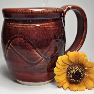 Hand Made Wheel Thrown 12 oz Pottery Mug