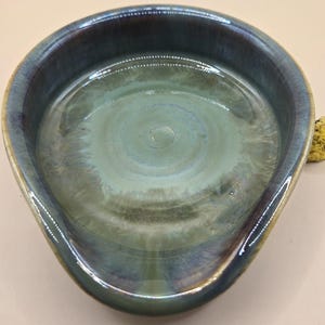 Handmade wheel thrown pottery spoon rest