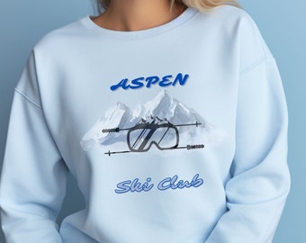Moletom Apres Ski, Suéter Apres Ski, Presentes para esquiadores, Presentes para amantes do esqui, Suéter para esportes de inverno, Suéter para esportes radicais, Aspen crewneck