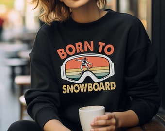 Snowboard Sweatshirt, Winter Sports Sweatshirt, Mountains Sweatshirt, Trendy Crewneck Aesthetic Clothing,Snowboarding Sweatshirt