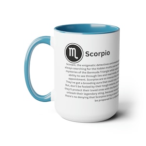 Scorpio Zodiac Sign Two-Tone Coffee Mug Scorpio Birthday Gift Scorpio Christmas Gift Energy Gift Holiday Gift Astrology Gift Tea Gift