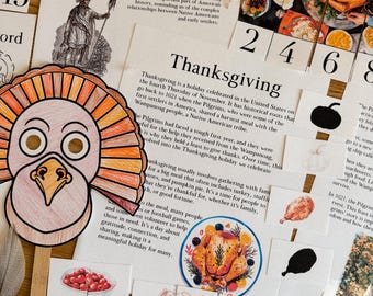 Thanksgiving Unit Study, 82 Page PDF, morning basket, homeschool, learning resource, printable, nature science study, digital download
