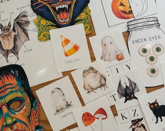 Étude d'unité d'Halloween, PDF de 128 pages, panier du matin, école à la maison, ressource d'apprentissage, imprimable, étude des sciences de la nature, téléchargement numérique instantané
