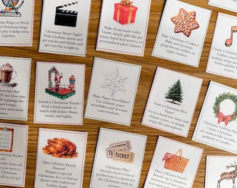 Christmas Advent Calendar Activity Cards, 42 Activities to Choose From, PDF,  instant digital download