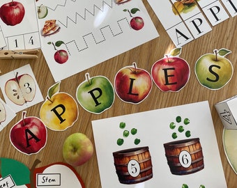 Apples Unit Study, 40 Page PDF, morning basket, homeschool, learning resource, printable, nature science study, pdf instant digital download