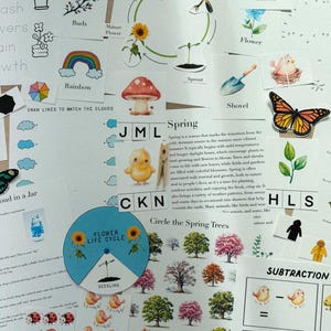 Spring Unit Study, 109 Page PDF, morning basket, homeschool, learning resource, printable, nature science study, digital download
