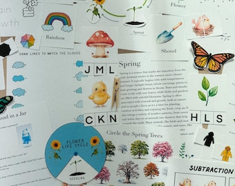 Spring Unit Study, 109 Page PDF, morning basket, homeschool, learning resource, printable, nature science study, digital download
