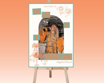 The Life of a Birthday Girl Welcome Sign: Birthday Party (Canva Template)