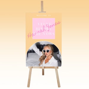 Veuve Before The Vows Champagne Bachelorette Welcome Sign | Last Rendez Veuve Sign | Hen Party Sign | Canva Template