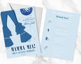 Mamma Mia Bachelorette Invitation: Dancing Queen Hen Party (Canva)