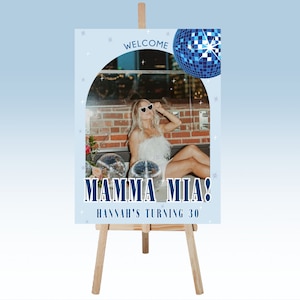 Mamma Mia Birthday Welcome Sign | Mamma Mia Sign | Mamma Mia Bachelorette Sign | Welcome Sign | Dancing Queen Sign | Canva Template
