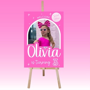 Kids Birthday Welcome Sign | Doll Themed Birthday | Welcome Sign | Canva Template