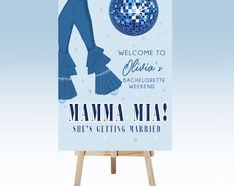 Mamma Mia Bachelorette Welcome Sign: Dancing Queen Theme (Canva Template)