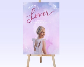 She Found Her Lover Bachelorette Welcome Sign | Bachelorette Sign | Bridal Shower Welcome Sign | Taylor Themed Bachelorette | Canva Template
