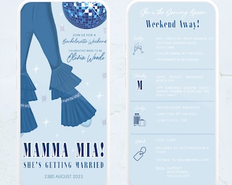 Mamma Mia Bachelorette Invitation: Dancing Queen Hen Party (Canva)