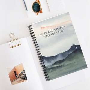 Inspirational Spiral Notebook for Mindful Planning, Motivational Journal for Students, Scenic Cover, Office Supplies, Gift Idea
