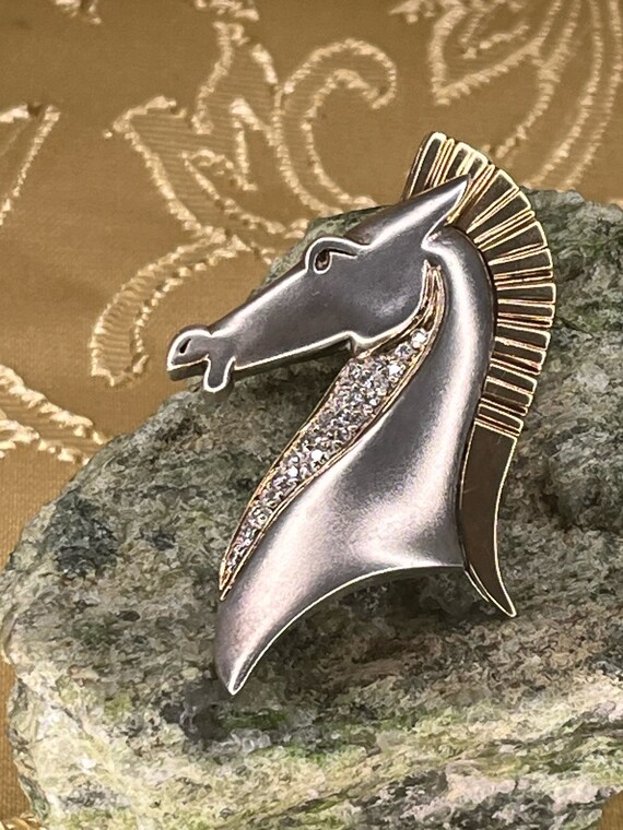 Vintage Erte Art "Le Cheval" Diamond & Sterling Si