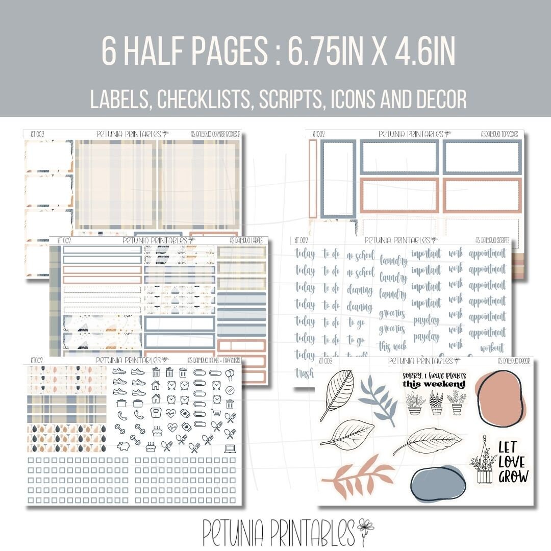A5 Daily Duo Printable Planner Stickers A5 Daily Duo Kits Erin Condren ...