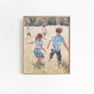Epheser 6: 1 Kinder Bibel Vers Kunst (Digitaler Download)