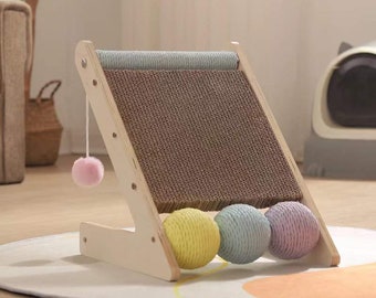 Cat Scratching Board Wholesale Vertical Solid Wood Toy Claw Grinding Relief Boredom Wear-Resistant Scratching Corrugated Paper Pet Products