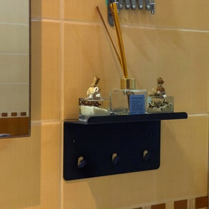 Minimalist Bathroom Shelves - Modern Style - Shelves Decor - Shelf Metal - Metal Bathroom Shelf - Bathroom Metal Towel Hooks -floating shelf