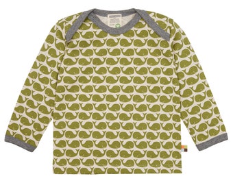 Long-sleeved shirt with whale print made of organic cotton