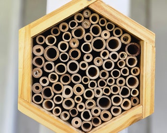 Solitary Bee House , Bee Home,Support Solitary Bees Guide, Eco friendly Wooden Insect Nest, Bee support