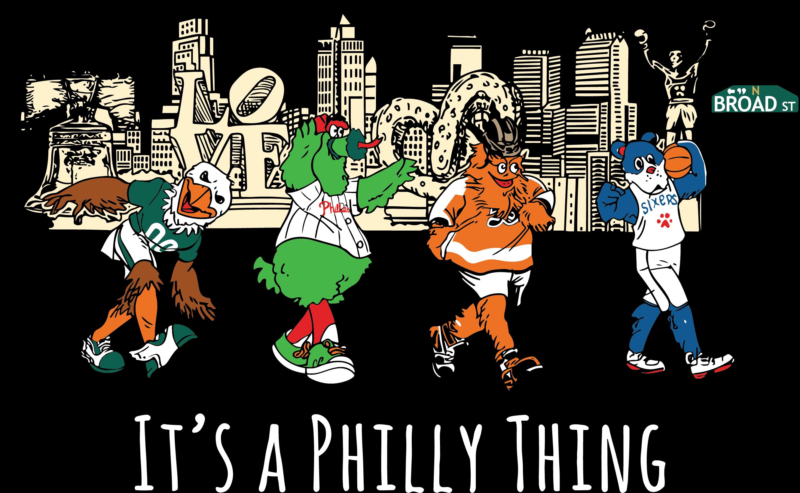 Es ist ein Philly Thing Philly Maskottchen DTF Transfer / PNG Bild