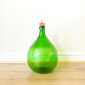 French Green Demijohn Carboy / Vase