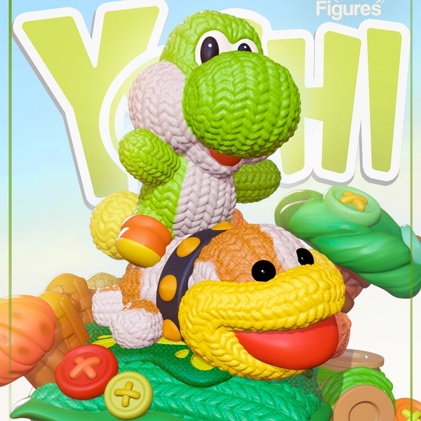 Chibi Yoshi - Le monde laineux de Yoshi - Nom Nom - modèle 3D