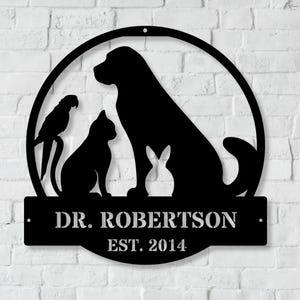 Exotic Pet Veterinary Office Metal Sign, Personalized Exotic Pet Veterinarian Gift, Animal Lover Gift, Custom Vet Sign, Vet Office Wall